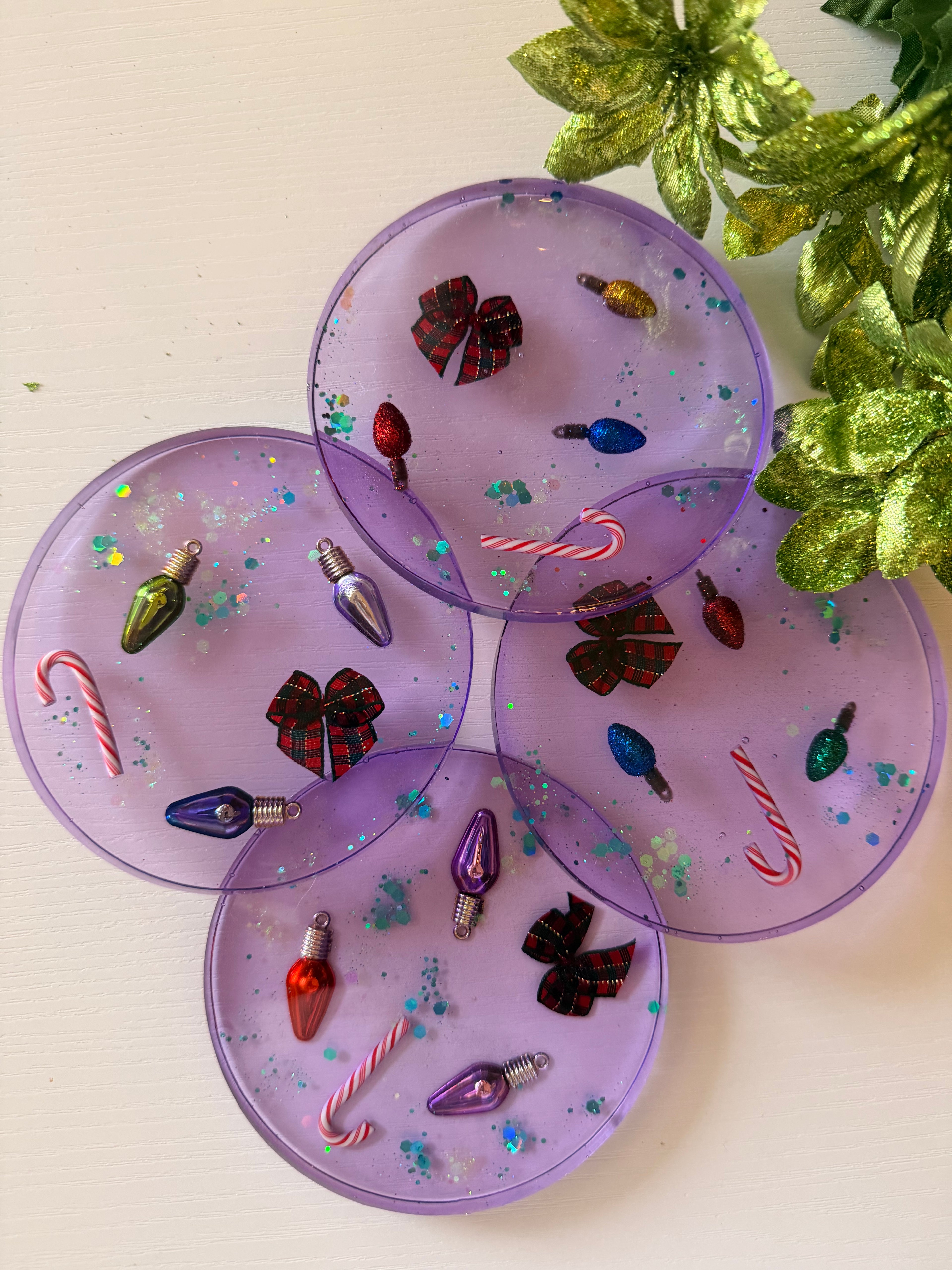 Christmas Light Coasters