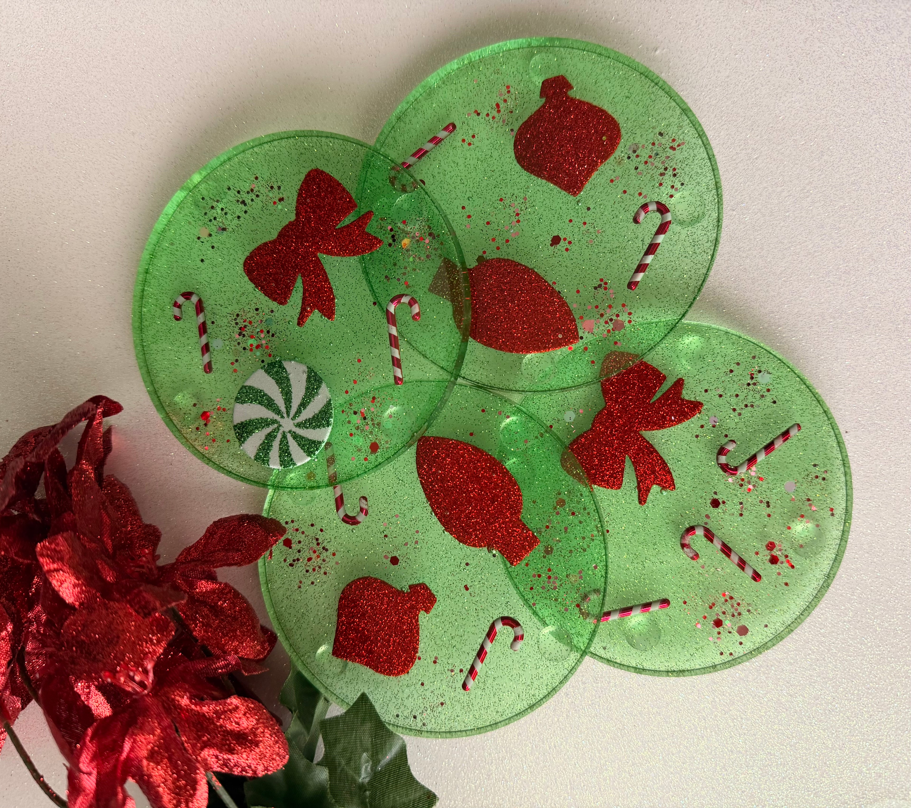 Green Holiday Coaster