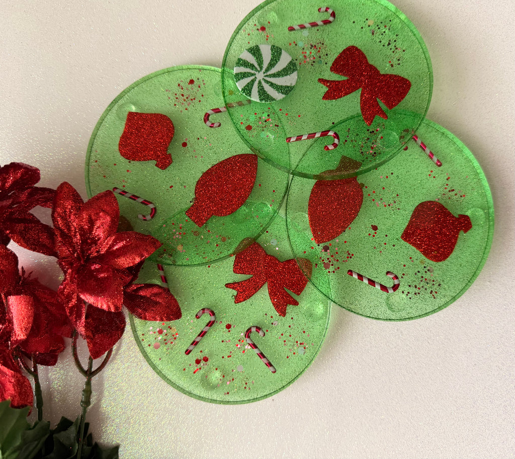 Green Holiday Coaster