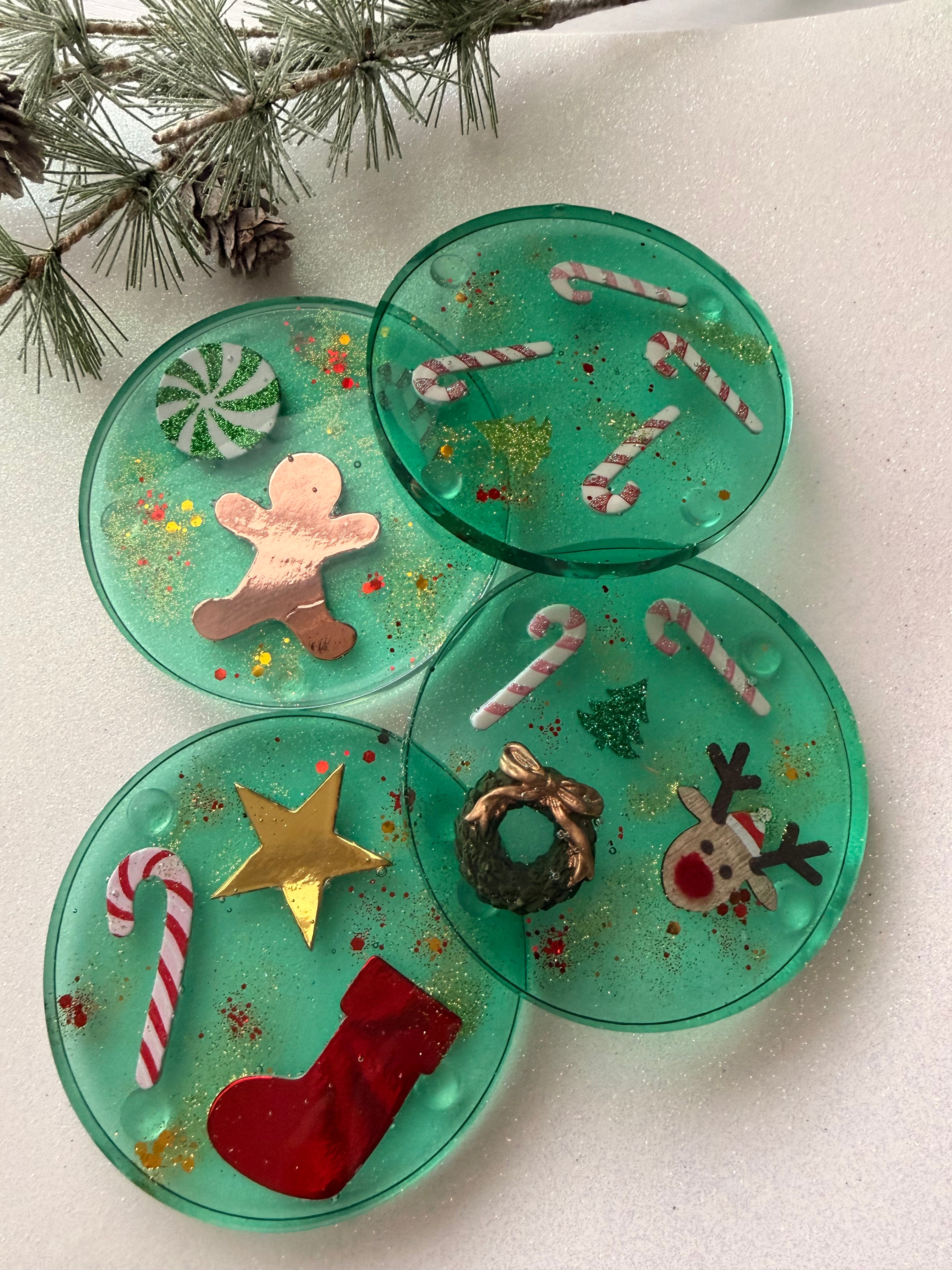 Green Holiday Coasters