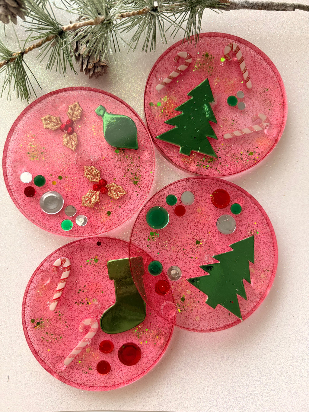 Red & Green Holiday Coasters