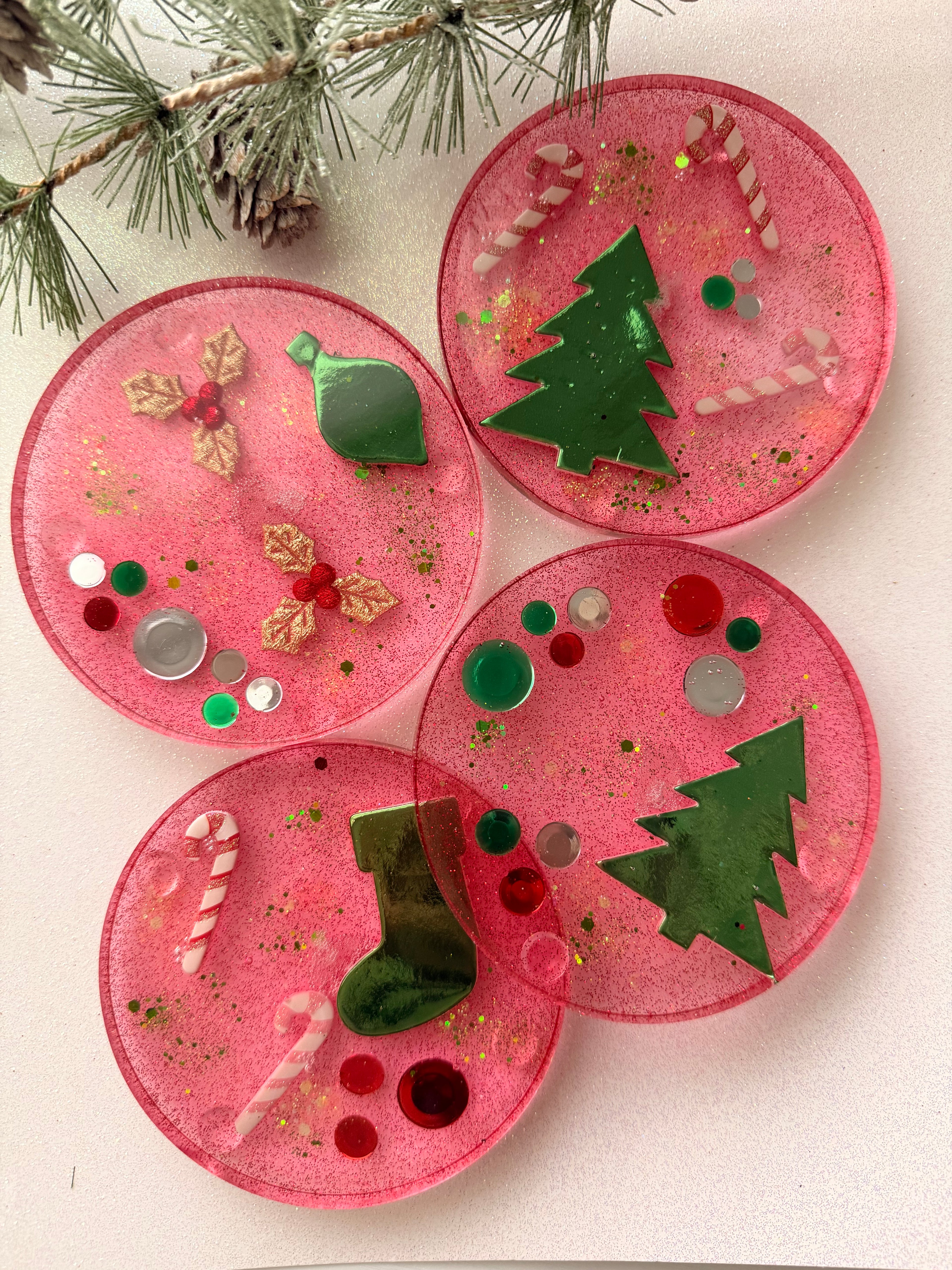 Red & Green Holiday Coasters