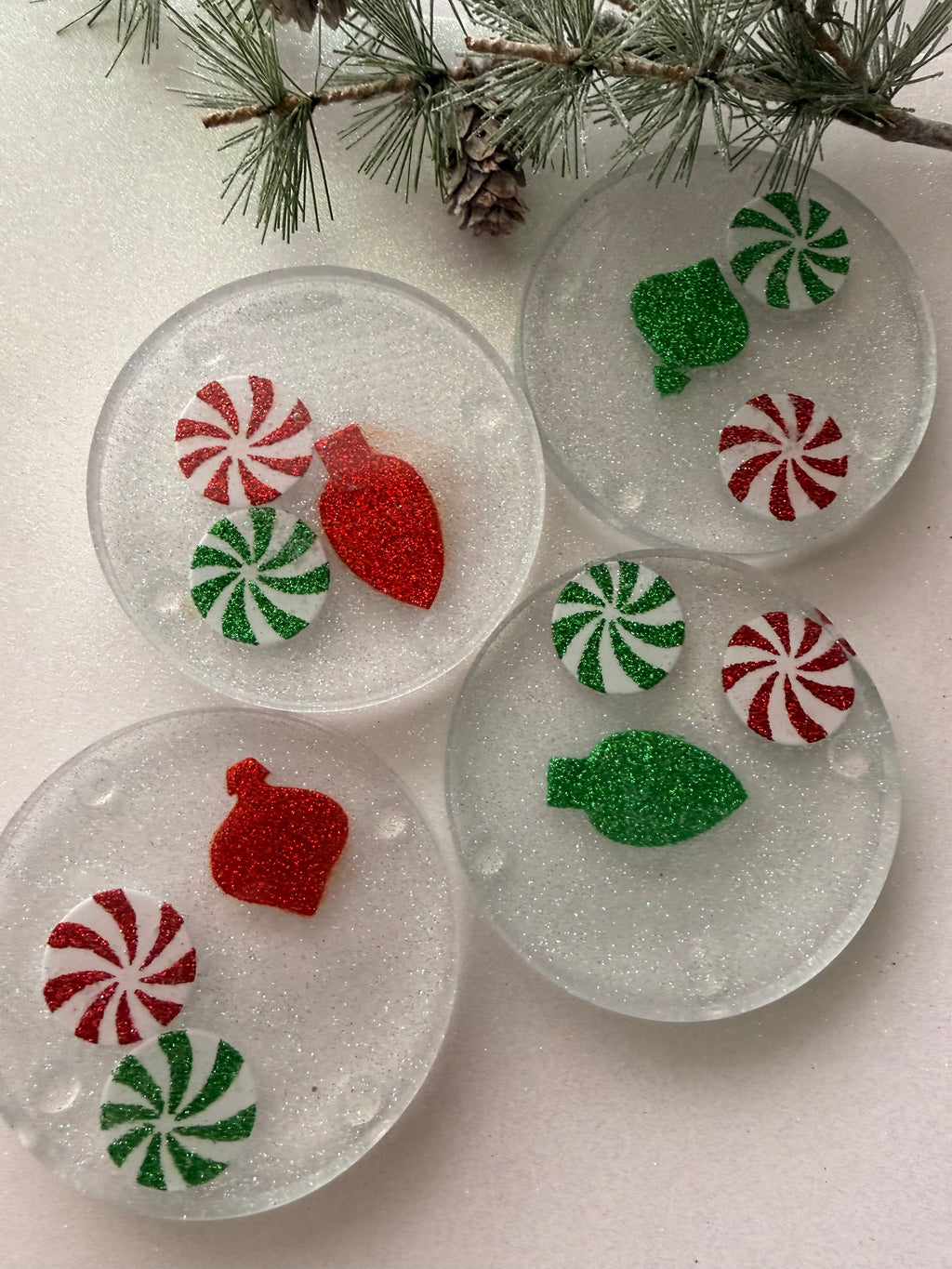 Peppermint Swirl Coasters