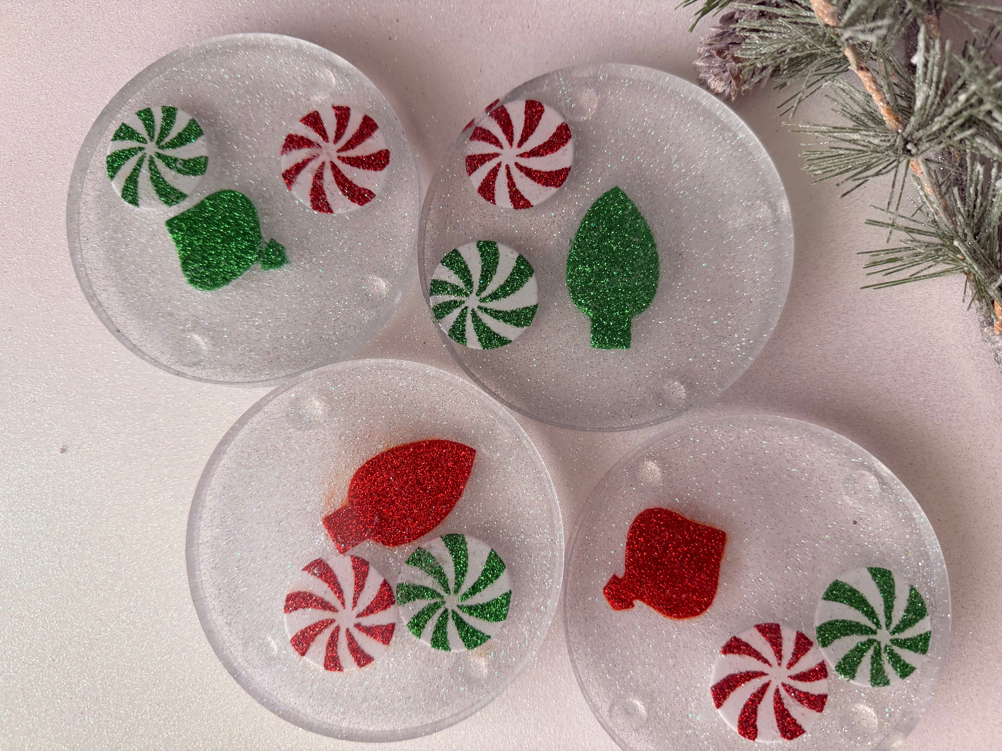 Peppermint Swirl Coasters