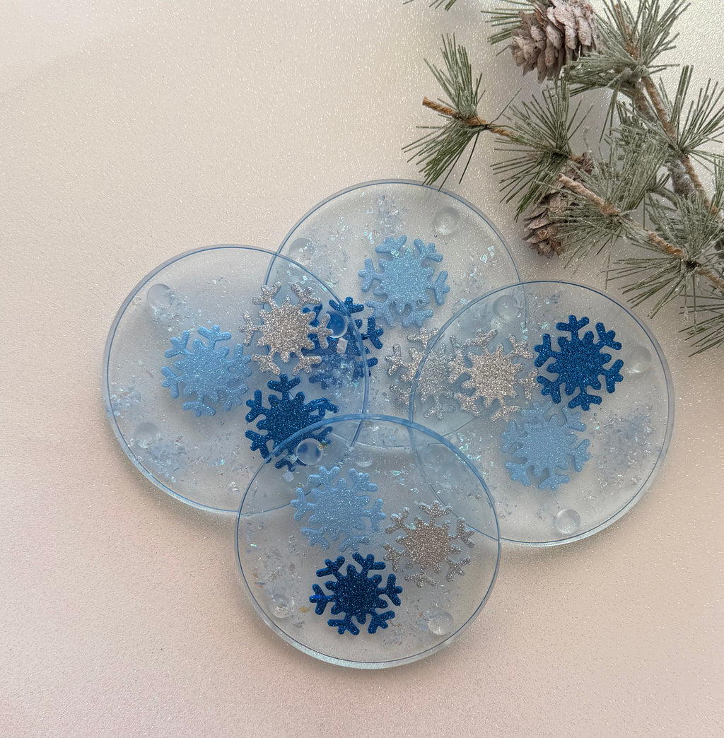 Sparkly Snowflake Coasters