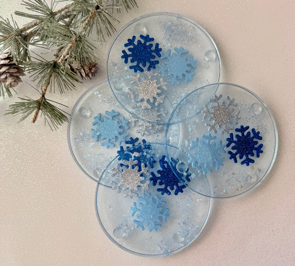 Sparkly Snowflake Coasters