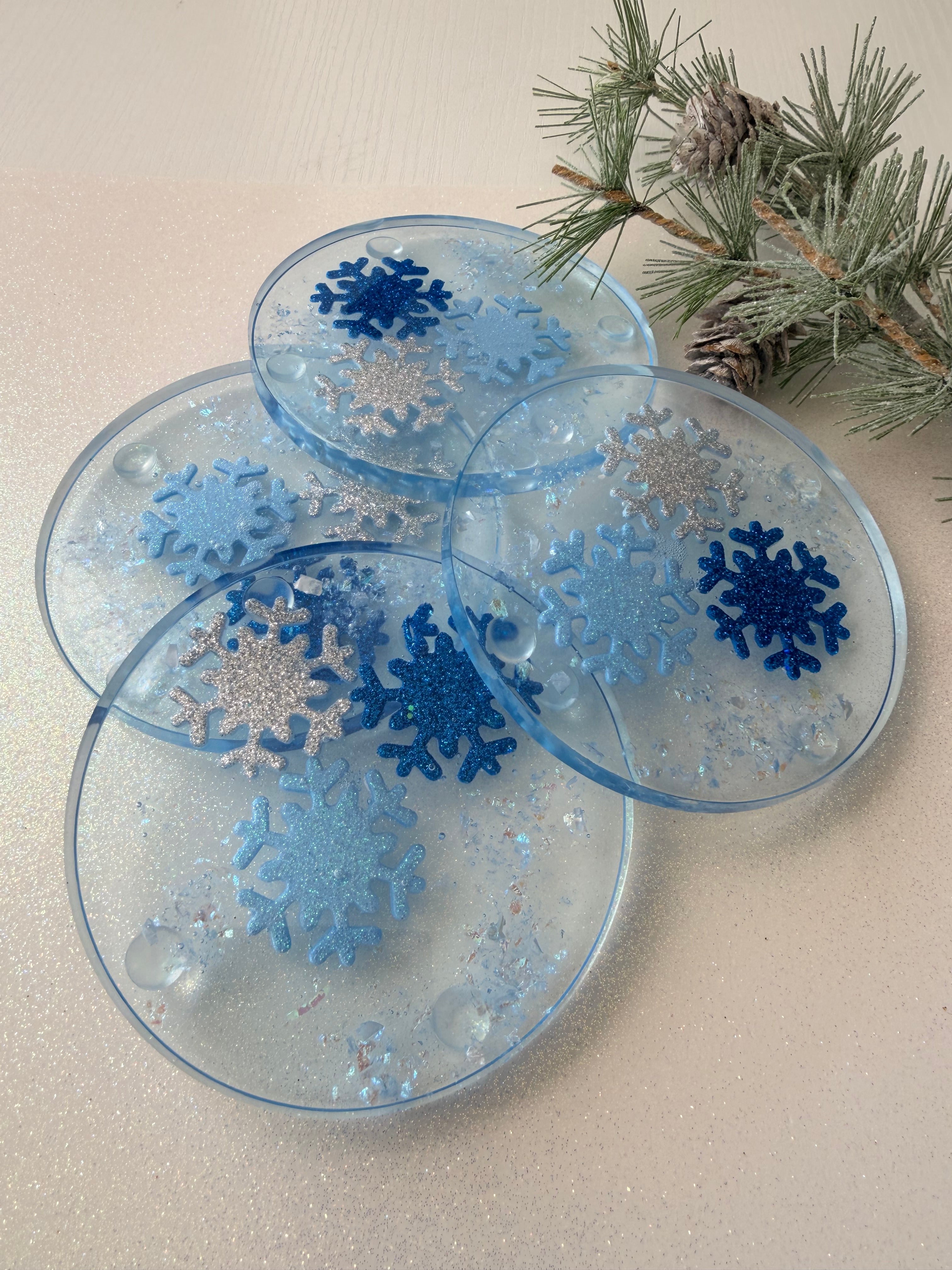 Sparkly Snowflake Coasters