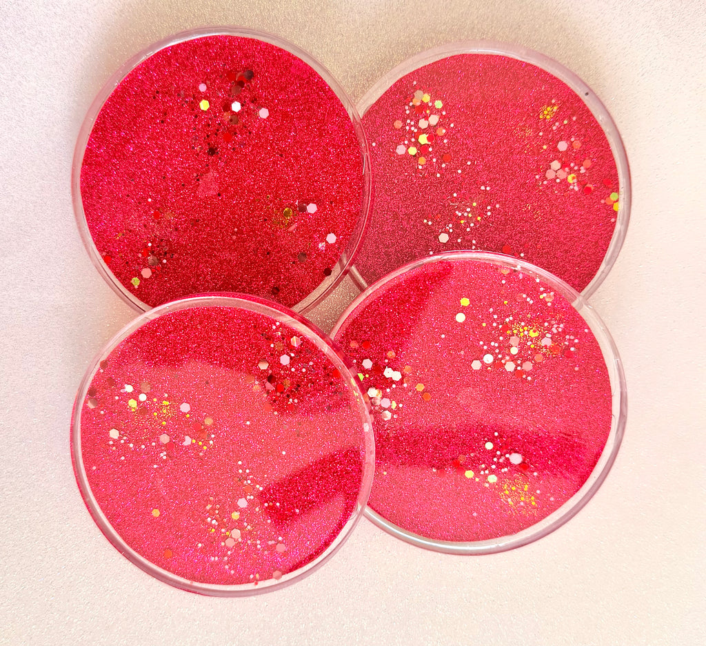 Hot Pink Sparkle Coasters