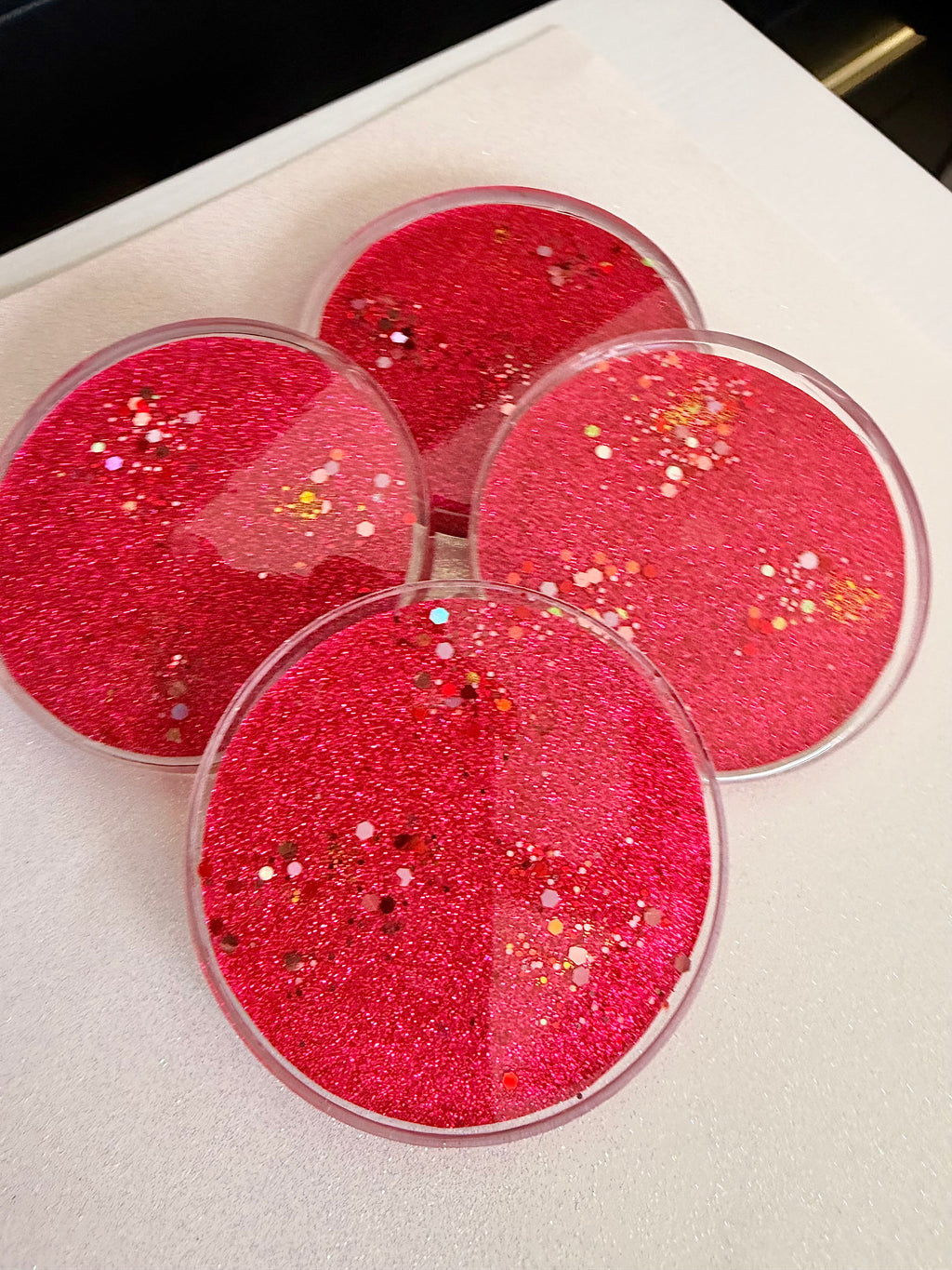 Hot Pink Sparkle Coasters