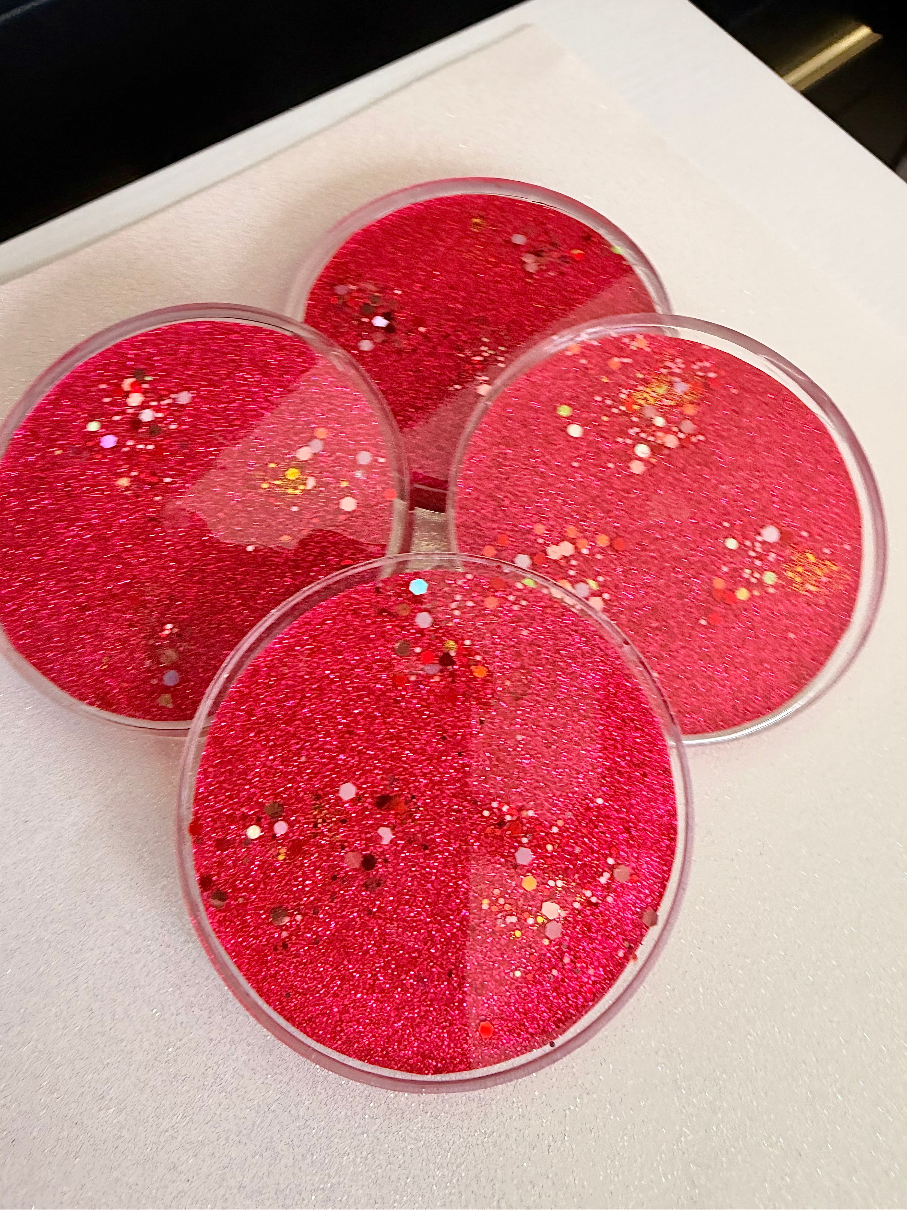 Hot Pink Sparkle Coasters