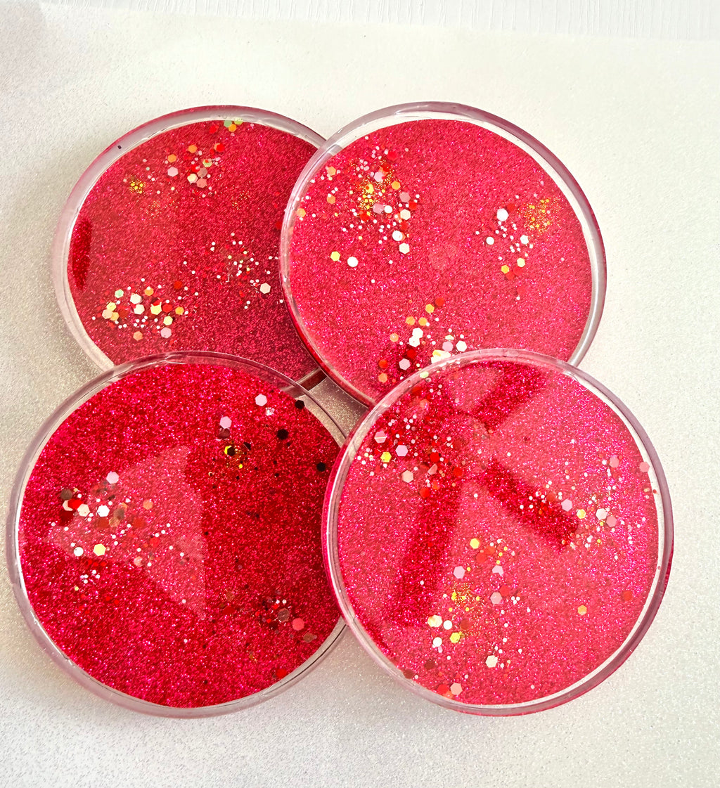 Hot Pink Sparkle Coasters
