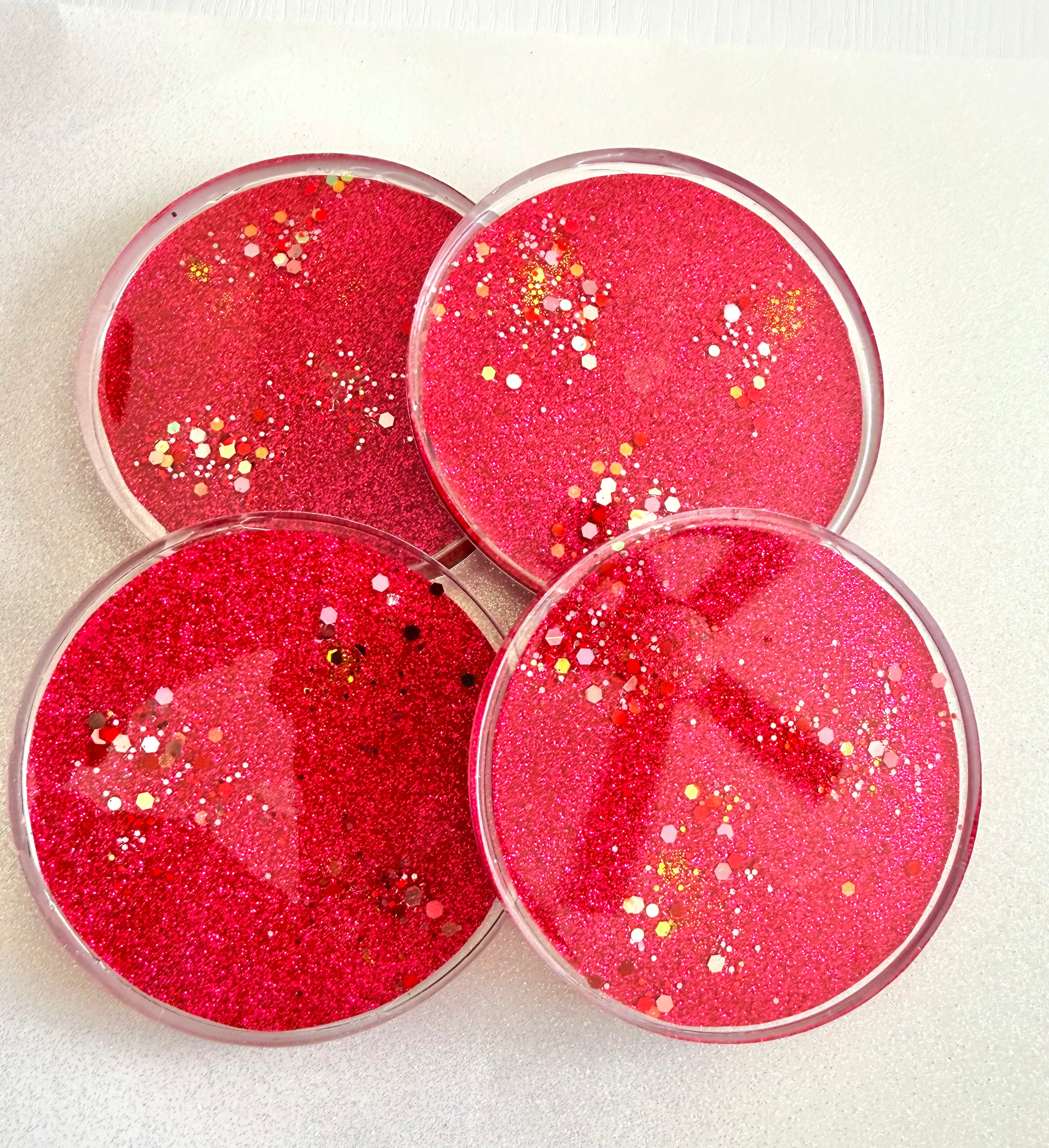 Hot Pink Sparkle Coasters