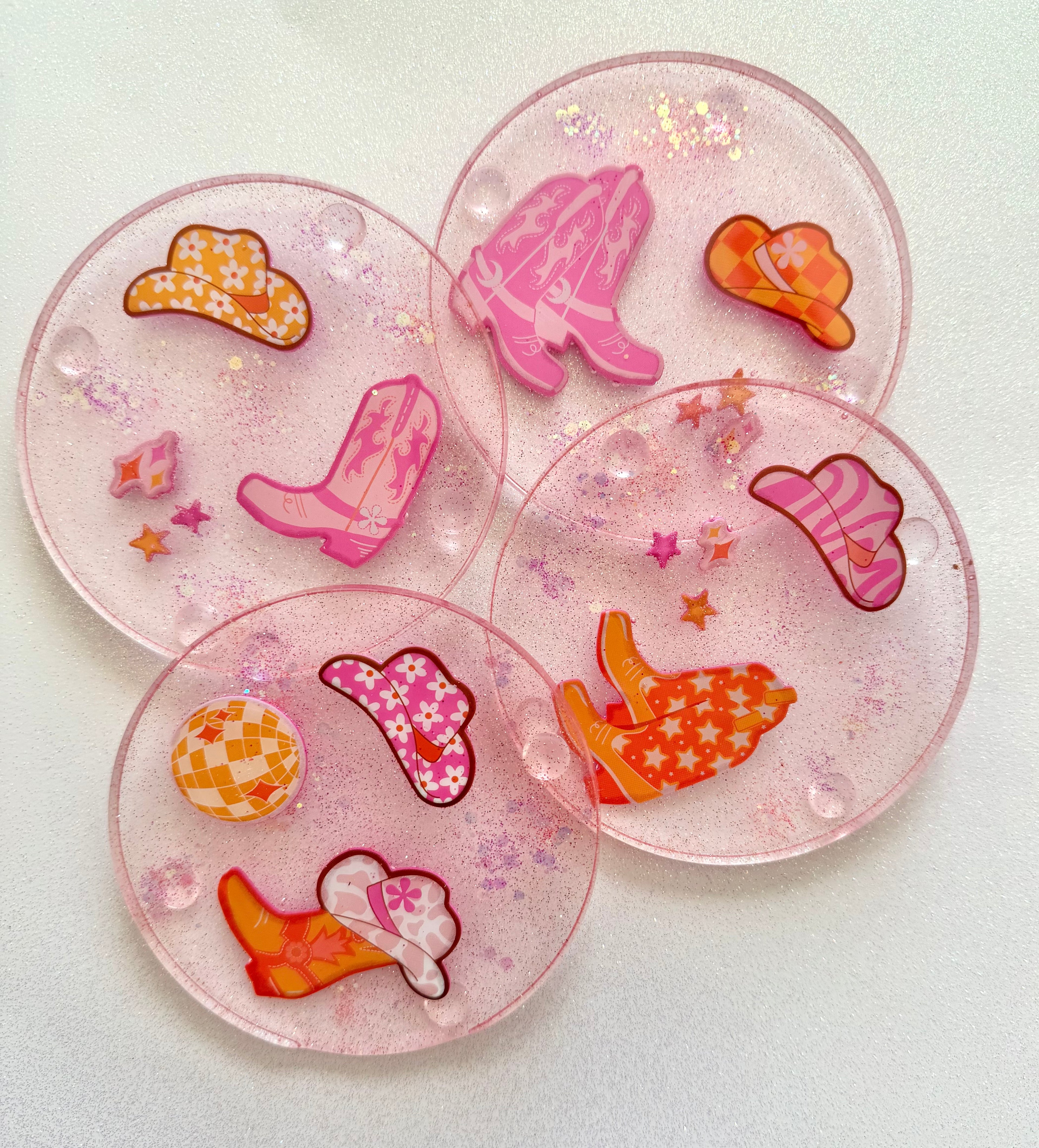 Light Pink Cowgirl Inspired Coasters