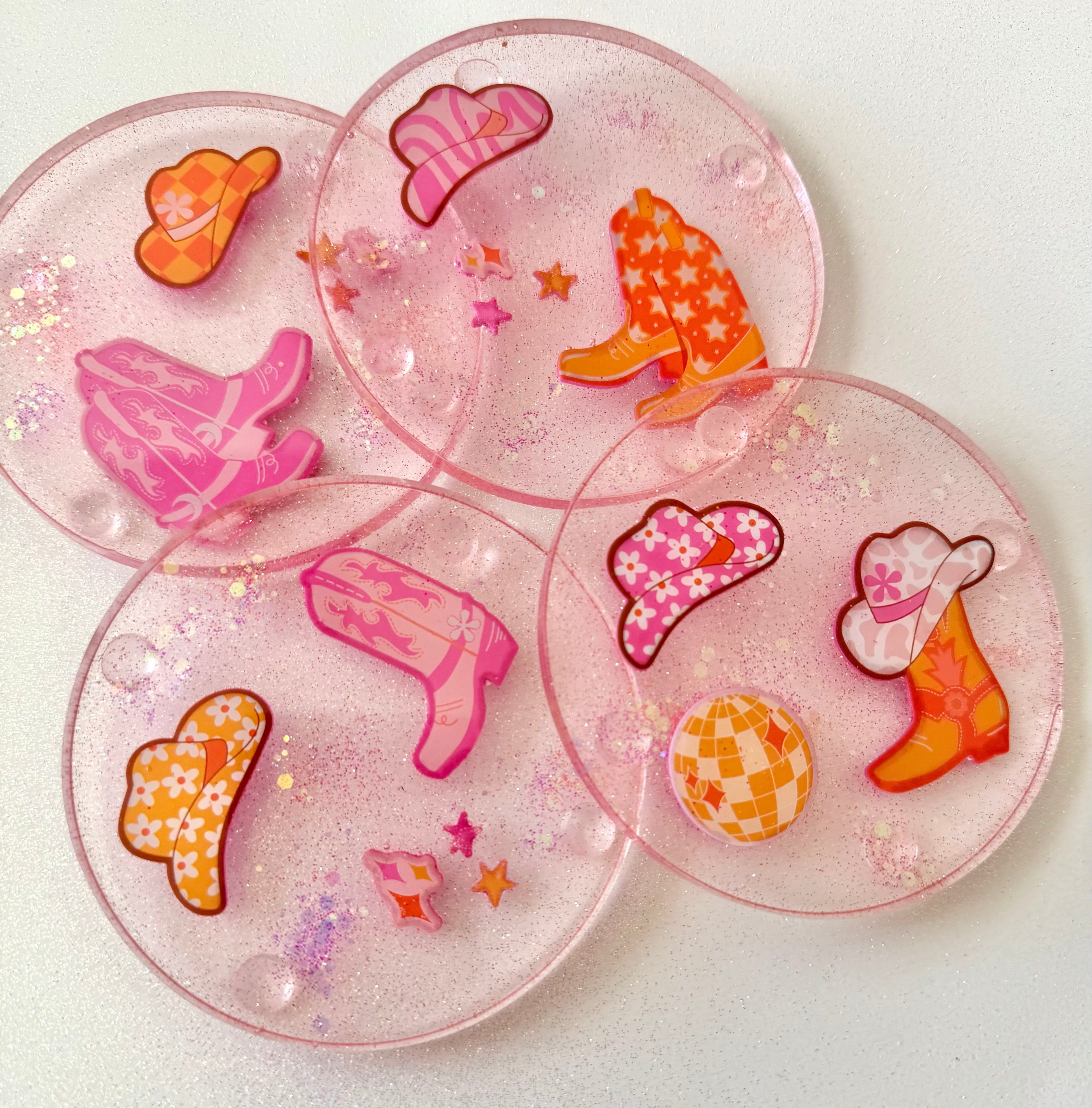 Light Pink Cowgirl Inspired Coasters