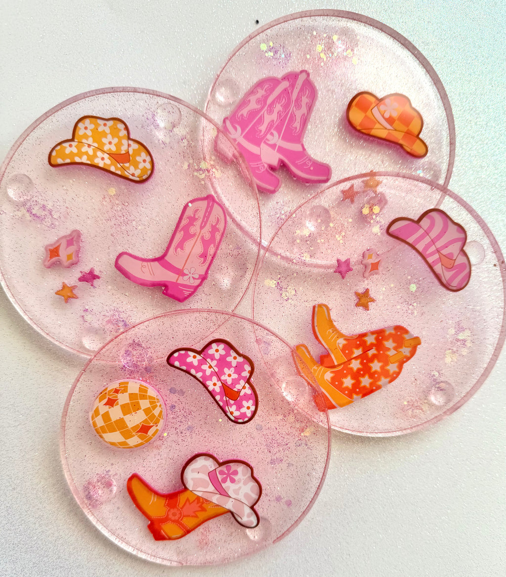 Light Pink Cowgirl Inspired Coasters