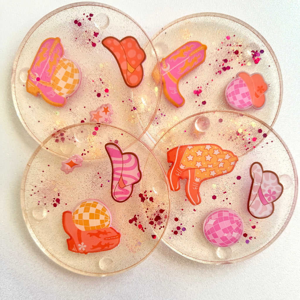 Light Orange Cowgirl Inspired Coasters