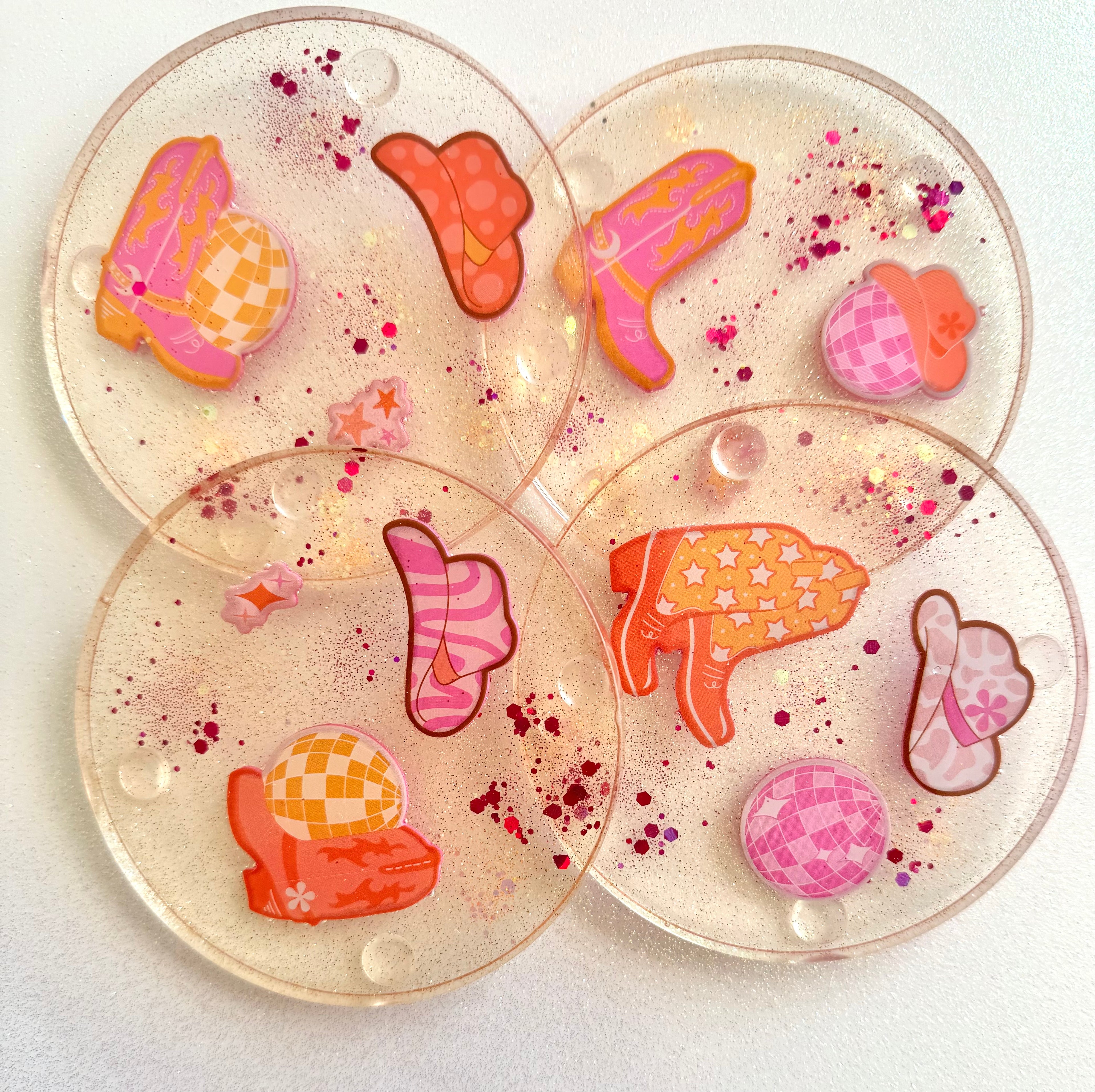 Light Orange Cowgirl Inspired Coasters