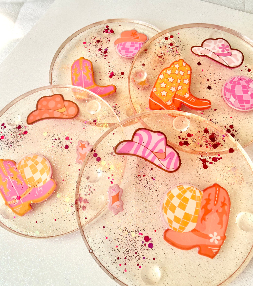 Light Orange Cowgirl Inspired Coasters